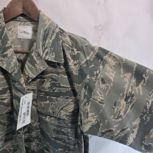 Air Force Camo Jacket Womens 10 Long Med ABU Tiger Stripe Military Digital Top - Picture 13 of 14